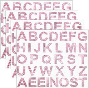 img 4 attached to Glittery Pink Rhinestone Iron-on Sticker Set - Large Alphabet 💎 Letters with Crystal Border - Perfect for Art & Craft Decor
