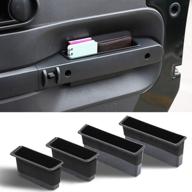 savadicar door side storage organizer grab handle bin for 2007-2010 jeep wrangler jk jku, interior accessories in black logo