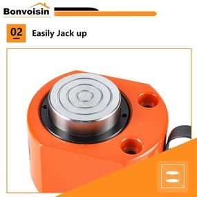 img 1 attached to Bonvoisin 5T Hydraulic Ram Cylinder Jack - Low Profile Porta 🔧 Power Ram with Single-Acting Mini Jack - 8mm Stroke for Machinery and Shipbuilding