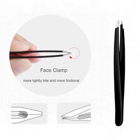 img 3 attached to ✨ Precision Eyebrow Tweezers Set: 6-Piece Stainless Steel Kit for Ingrown Hair, Splinter, Blackhead, and Facial Hair Removal - Professional Slant Tip and Pointed Tweezers for Women and Men