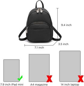 img 3 attached to Leather Backpack Daypack Zippered Crossbody Women's Handbags & Wallets for Fashion Backpacks