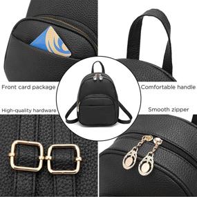 img 1 attached to Leather Backpack Daypack Zippered Crossbody Women's Handbags & Wallets for Fashion Backpacks