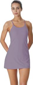 img 4 attached to 🎾 Women's Sleeveless Exercise Tennis Dress: Built-in Bra, Shorts & Pockets for Golf and Workout