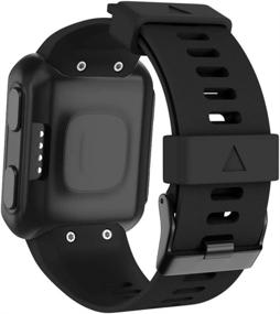 img 3 attached to ⌚ Premium Solf Silicone Bands for Garmin Forerunner 35 Watch - Black