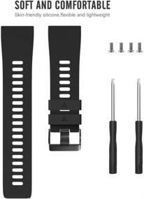 img 1 attached to ⌚ Premium Solf Silicone Bands for Garmin Forerunner 35 Watch - Black