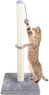 🐱 dimaka 34" tall ultimate cat scratching post - premium claw scratcher with sisal rope and plush cover - vertical scratch for full stretch - modern stable design logo