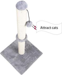 img 2 attached to 🐱 Dimaka 34" Tall Ultimate Cat Scratching Post - Premium Claw Scratcher with Sisal Rope and Plush Cover - Vertical Scratch for Full Stretch - Modern Stable Design