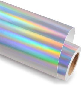 img 4 attached to 🌈 Holographic Vinyl Rainbow Glossy Silver Permanent Adhesive Vinyl Roll, 12 inches X 6 Feet - Craft Vinyl Silver for DIY Cup Decor, Home Decor, and Car Decor - Ideal for Vinyl Cutter