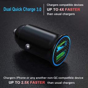 img 2 attached to 🔌 30W 4.8A Металлический автомобильный адаптер с двумя портами USB Quick Charge 3.0 для iPhone 11/XR/Xs/Max/X/8/7, iPad Pro/Air 2/Mini, Galaxy, LG и других устройств