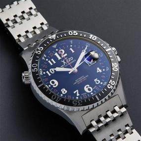 img 3 attached to Xezo Air Commando D45-R: Швейцарские автоматические GMT-часы с водонепроницаемостью 300 м, функциями для дайвинга и пилотажа и 3 часовыми поясами