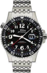 img 4 attached to Xezo Air Commando D45-R: Швейцарские автоматические GMT-часы с водонепроницаемостью 300 м, функциями для дайвинга и пилотажа и 3 часовыми поясами