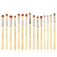 🎨 15pcs labeled bamboo eye makeup brushes set, premium synthetic blending concealer eyebrow eyeliner brush, jessup t137 logo