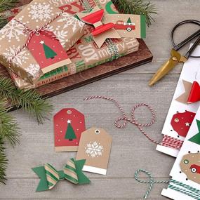 img 3 attached to 🎁 Hallmark Holiday Gift Wrap Accessory Kit: Red Truck, Tree, Snowflake - 6 Bows, 12 Tags, 9 Yards Twine - Kraft, Red, Green, White