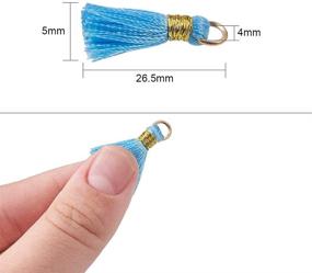 img 3 attached to PH PandaHall 100 Pcs Mixed Color Nylon Cord Tassel Pendant Decoration with Brass Gold Tone Open Jump Ring for Jewelry Making, Key Chain, Cellphone Straps - 26.5x5mm