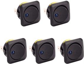 img 4 attached to 🚗 ESUPPORT 25mm Car Boat Blue LED Light Rocker Toggle Switch - 5 Pack, 12V 25A - Dash Board ON/Off Switch