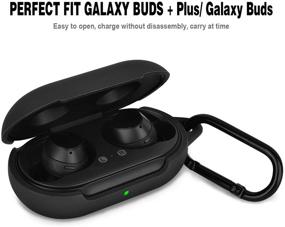 img 3 attached to 🎧 Прозрачный чехол Premium AIRSPO из силикона для Galaxy Buds+ плюс / Galaxy Buds: Защитная накладка с карабином для ключей - Черный (2020/2019)