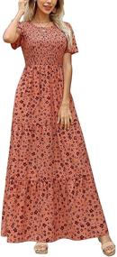 img 4 attached to 🌻 Maggeer Tiered Bohemian Smocked Mustard Women's Clothing: Chic Style for Fashion-forward Ladies