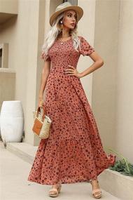 img 3 attached to 🌻 Maggeer Tiered Bohemian Smocked Mustard Women's Clothing: Chic Style for Fashion-forward Ladies