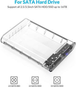 img 3 attached to 💾 ORICO 3.5inch External Hard Drive Enclosure SATA III Transparent Storage Case - Tool Free, 16TB, Compatible with WD, PS4, Xbox