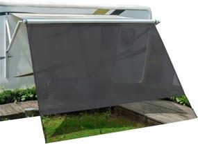 img 4 attached to 🌞 Dulepax RV Awning Shade 9'X12'3'' - Black Knife Coated Mesh Screen, Complete Accessories - 86% UV Blockage - 3 Year Warranty