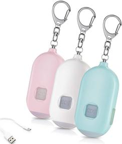 img 4 attached to 🚨 Safesound Personal Alarm Siren Song - 130dB Self Defense Alarm Keychain 3-Pack with Emergency LED Flashlight and USB Rechargeable Security Siren - Safety Alarm for Women, Children, and Elderly