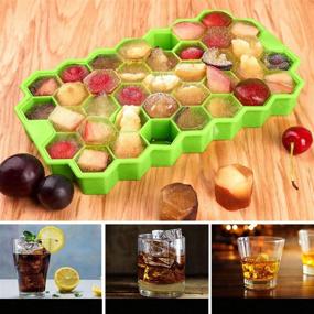 img 1 attached to 🧊 Ice Cube Trays, Spightdex Silicone Ice Tray with Removable Lids and Anti-Overflow Feature, 3 Pack, Easy-Release Flexible Ice Molds for Whiskey Cocktails, Freezer Chilled Drinks - BPA Free