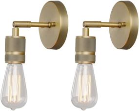 img 4 attached to 💡 Set of Two Phansthy 1-Light Sconce Lights with Antique Brass Finish for Bedroom Hallway Bathroom Living Room