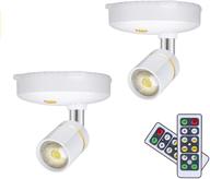 🔦 leastyle mini wireless spot lights battery operated dimmable led spotlight for indoor use - remote controlled, stick anywhere, rotatable wall light (2 pack) logo