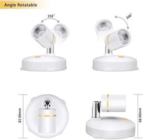 img 3 attached to 🔦 LEASTYLE Mini Wireless Spot Lights Battery Operated Dimmable LED Spotlight for Indoor Use - Remote Controlled, Stick Anywhere, Rotatable Wall Light (2 Pack)