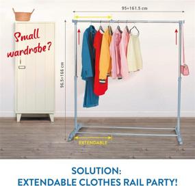 img 2 attached to Effortlessly Organize Your Parties with the Tatkraft Party Adjustable Clothes Rail: Extendable Garment Rack with Width 37-59in and Height 38-65in!