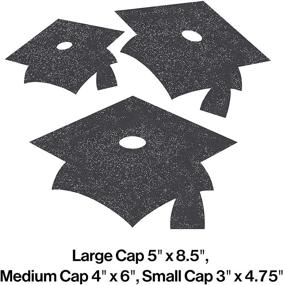img 2 attached to Graduation Mortarboard Glitter Cutouts Decoration - Creative Converting 991199, 12 Ct, One Size, Black