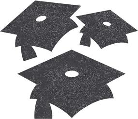 img 4 attached to Graduation Mortarboard Glitter Cutouts Decoration - Creative Converting 991199, 12 Ct, One Size, Black