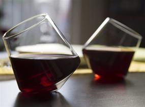 img 2 attached to Set of 2 Stemless Wine Glasses for Aerating Wine | Elegant Large Stemless Wine Glasses by CulinexCo.com | Red Wine Tumbler Glass Set | Non-Drip, No-Spill Wine Cups