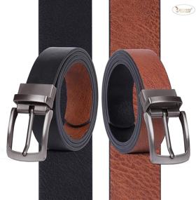 img 3 attached to 👔 Premium Leather Reversible Rotate Buckle Coffee Men's Accessories and Belts: Versatile Style for Every Occasion