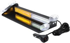 img 4 attached to 🚨 Enhanced Safety: Aluminum LED Amber White Emergency Strobe Dash Lights for Vehicles - WOWTOU 24W Windshield Flashing with Suction Cups