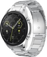 🌟 ldfas ремешок для galaxy watch 3 45 мм: титановый металлический ремешок для умных часов samsung - идеальная посадка, серебристый логотип