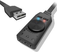 keku virtual 7.1-channel usb sound card adapter - enhance audio quality for pc, mac, linux, ps4, black logo