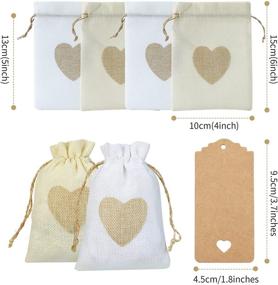 img 2 attached to 💝 30-Piece Heart Burlap Bags with Tags and Ropes: Versatile Gift Pouches for Jewelry, Makeup, Party, Wedding, Birthdays, Festival, Baby Shower - Buy Now!