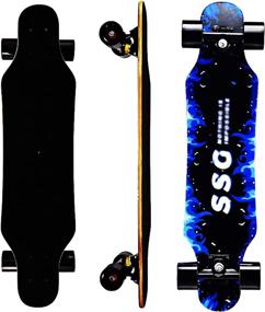 img 4 attached to 🛹 31-Inch Kids Longboard Skateboard with 7 Layers Pro Complete Carving Cruiser for Beginner