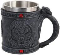 celtic dual winged dragon mug chalice by pacific giftware - resin body with stainless steel and faux stone finish логотип