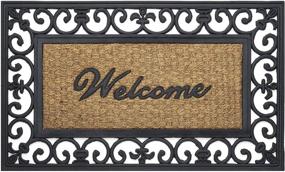 img 2 attached to 🚪 Achim Home Furnishings 18x30 Rubber Door Mat in Wrought Iron Design - Black/Brown