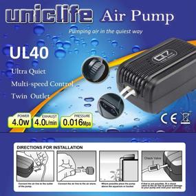 img 1 attached to 🐠 Orgen Dual Outlet Aquarium Air Pump - Adjustable Valve, Ultra Silent & Energy Efficient Oxygen Fish Tank Bubbler with Air Stone Silicone Tube - Ideal for 1-80 Gallon Tanks