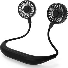 img 4 attached to 🌬️ Hands-Free Neckband Fan: 5200mAh Battery Powered with 4 Speeds, Natural Wind Mode, 360° Adjustable Design - Ideal for Sports, Home, Office & Travel (Black)