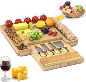 img 4 attached to Bambüsi Charcuterie Stainless Steel Slid Out Tray: The Perfect Housewarming Gift!