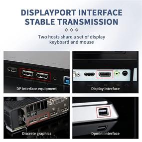 img 1 attached to 🖥️ BolAAzuL 2 Port Displayport KVM Switch 4K@60Hz | Dual-Port DP 1.2 KVM Switcher 2X1 4KX2K@60Hz 2K@144Hz | USB DP 2 in 1 Out