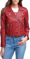 π§₯ stylish and edgy: levis womens leather asymmetrical motorcycle jacket β coats, jackets & vests logo