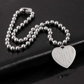 img 1 attached to 💖 Womens iGirl Heart Pendant Necklace - Stainless Steel Double Sided Letter Necklace with Harajuku Female Symbol, Perfect for Gothic Streetwear Chain Necklace, Ideal for Girls