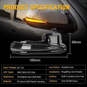 img 2 attached to Smoked Lens Sequential Dynamic Indicator Strip for Toyota Tacoma (2016-2021) & RAV4 XA50 (2019-2021) - SUPAREE LED Side Mirror Turn Signal Lights