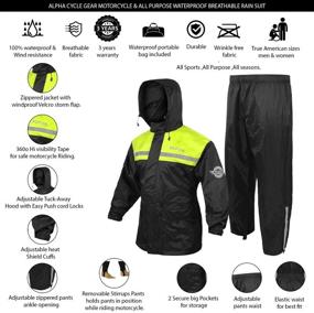 img 3 attached to Alpha Cycle Gear Rain Suit For Men &Amp