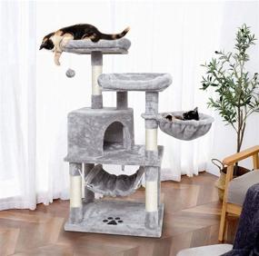 img 3 attached to 🐱 Enhance Your Cat's Playtime with the SYANDLVY Multi-Level Indoor Cat Tree: The Ultimate Furniture Activity Tower for Kittens, Complete with Scratching Posts, Perch, Hammock, and Interactive Hanging Ball